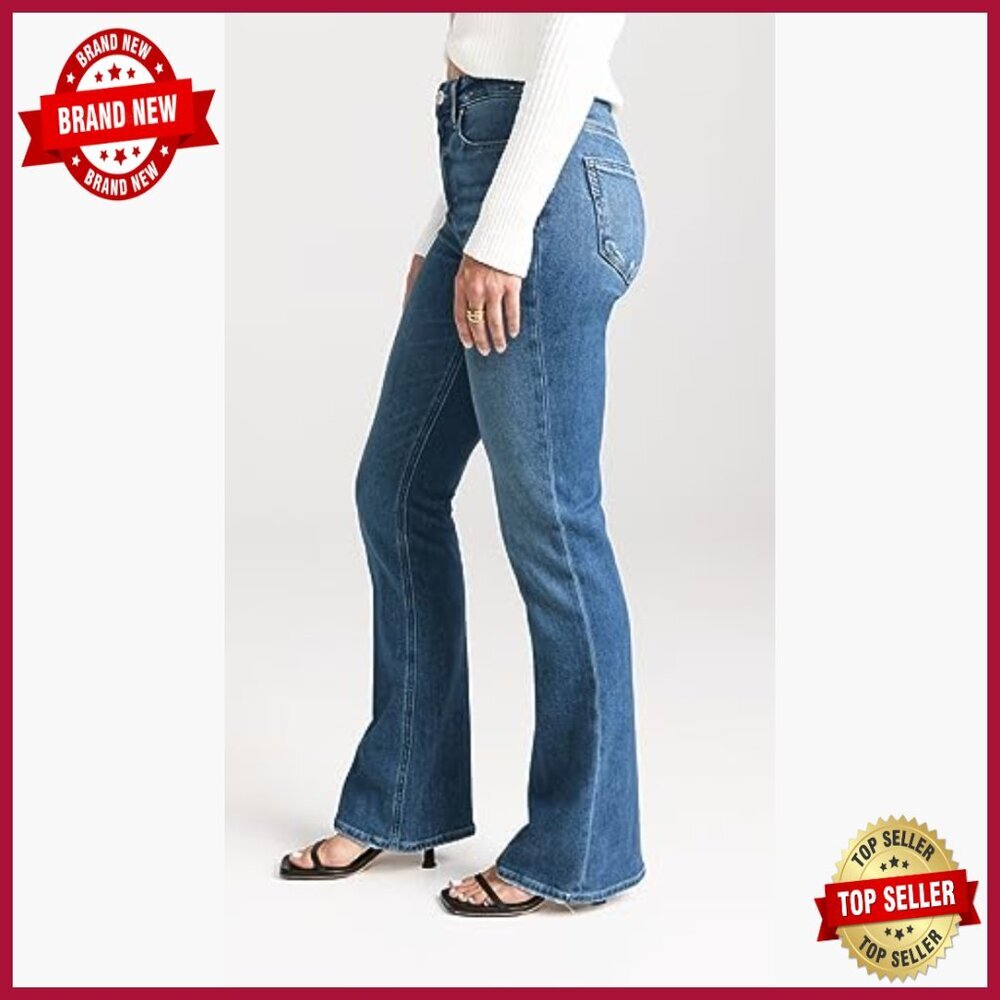 High Rise Bootcut Petite Jeans, Stretch Denim, 30in Inseam - Picture 4 of 6